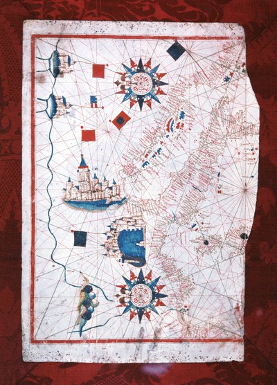 Middellandse Zee kaart: Barcelona en Lepanto door Unknown artist