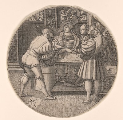 Mannen die dobbelen door Unknown artist