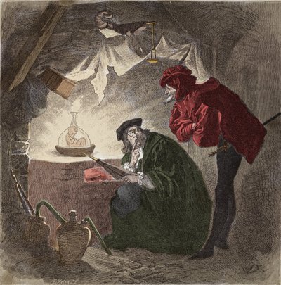 Mephistopheles (Mephisto) een Faust Illustratie van 