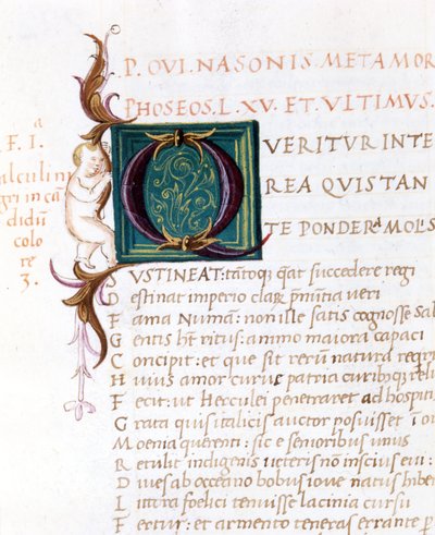 Metamorfosen van Ovidius. 15e eeuws manuscript. Comunale bibliotheek van Rimini door Unknown artist