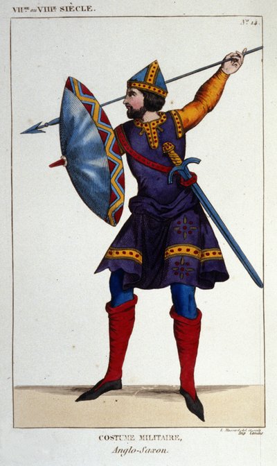 Militaire kostuum van een Angelsaksische krijger door Unknown artist