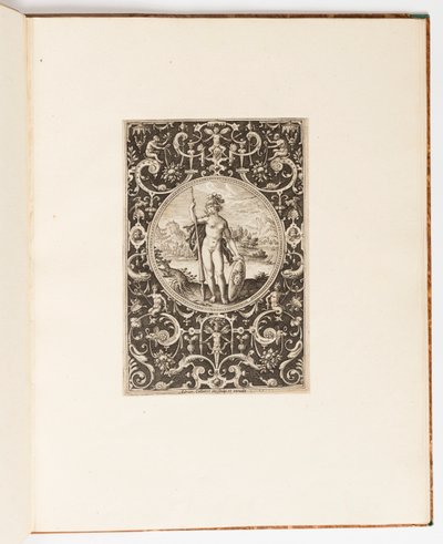 Minerva, plaat uit een suite van 6 ornamentale ontwerpen met het Oordeel van Paris door Unknown artist