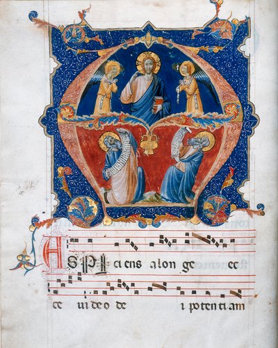 Miniatuur van een koorparchment door Unknown artist