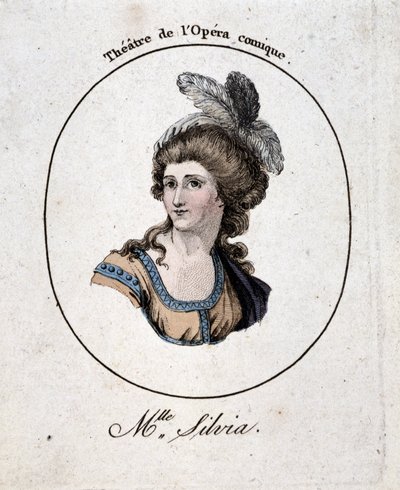 Miss Silvia, actrice van de Opera Comique, n.d. 18e eeuw door Unknown artist