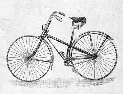 Model van fiets met recht frame door Unknown artist