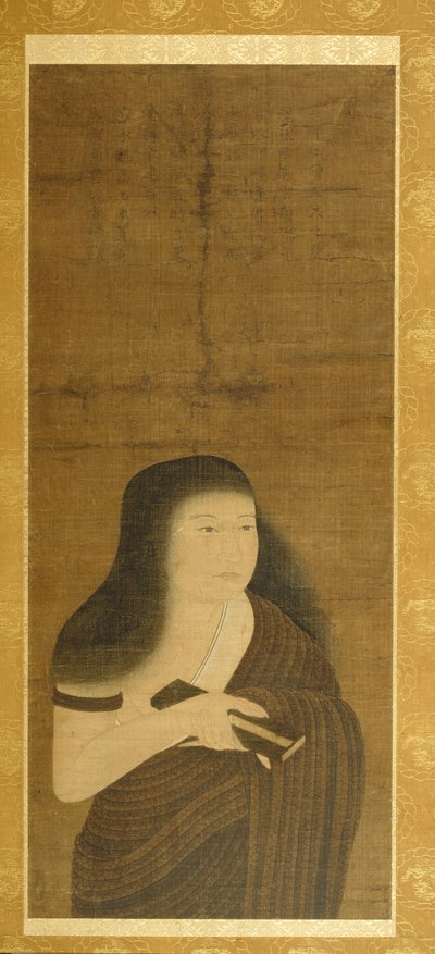 Monju gekleed in een gewaad van gevlochten gras (Nawa Monju) door Unknown artist