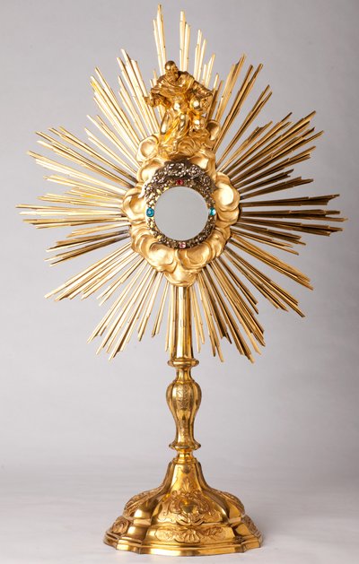 Monstrans. Vermeil, diamanten, nepjuwelen met beeld van God de Vader. 18e eeuw door Unknown artist