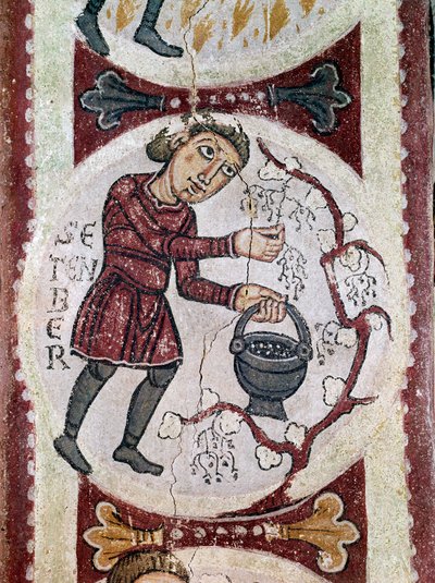 Maandcyclus: september (oogst) (detail) door Unknown artist