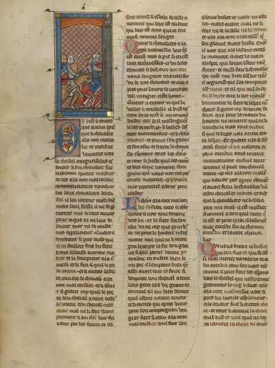 Mordret en ridder op gespannen voet met het achtervolgen van twee ridders door Unknown artist