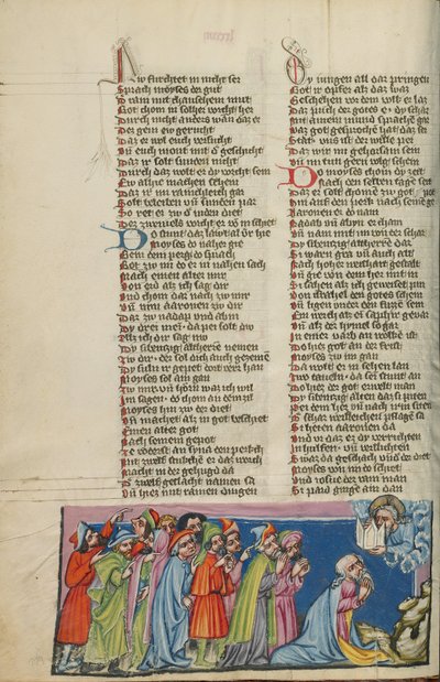 Mozes en de Zeventig Oudsten voor God door Unknown artist