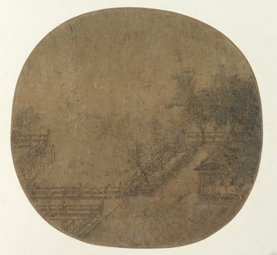 Bergterras en Paviljoen door Unknown artist