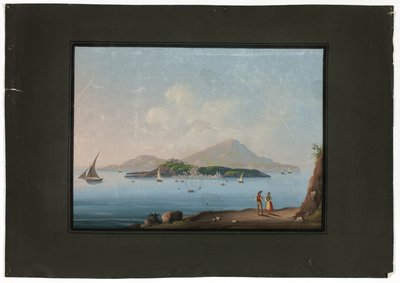 Napels met Vesuvius door Unknown artist