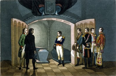 Napoleon Bonaparte voor het graf van Frederik II van Pruisen door Unknown artist