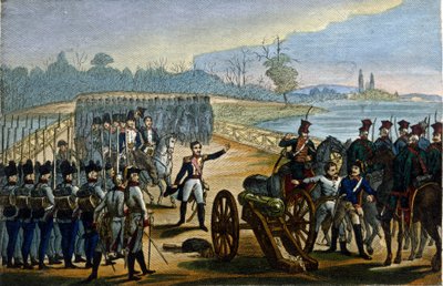 Napoleontische oorlog. Wenen: De verovering van de bruggen van de Donau op 13/11/1805 door Unknown artist
