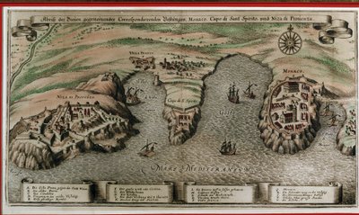 Nice, Villefranche en Monaco in de 17e eeuw door Unknown artist