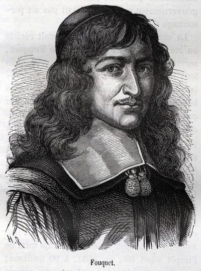 Nicolas Fouquet (1615 - 1680), Franse staatsman. Gravure uit 