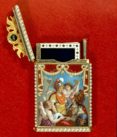 Notitieboekje versierd met een miniatuurschildering allegorisch over de geboorte van koning Napoleon II van Rome, hertog van Reichstadt (1811-1832) zoon van keizer Napoleon I (1769-1821) door Unknown artist