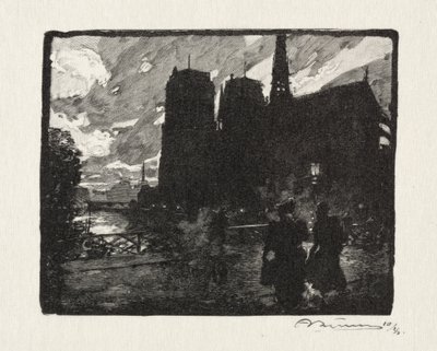 Notre Dame, de Avond door Unknown artist