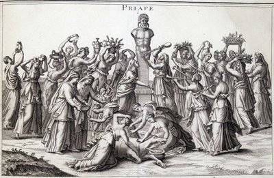 Aanbiedingen gedaan door vrouwen aan de god Priapus, de Aziatische god van vruchtbaarheid, die naar Griekenland kwam. Plaats van aanbidding van Lampsaque door Unknown artist