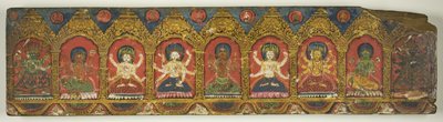 Een van een paar Magische Charms (Dharani) Manuscript Covers door Unknown artist