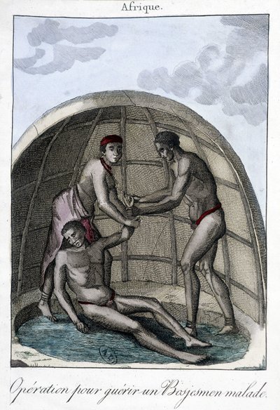Operatie om een Bojesmen te genezen - gravure door Unknown artist