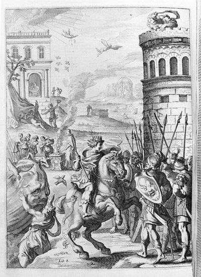 Ovidius - illustratie voor boek 15 - (P. Ovidii Nasonis Metamorphose libri XV met notities van TH. Farnabii.) notitie door Thomas Farnaby (Farnabia) (1575-1647) door Unknown artist