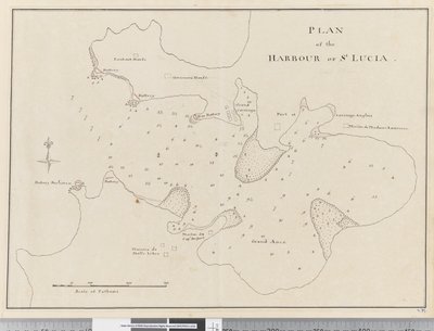 Pagina 37c Plan van de haven van St. Lucia door Unknown artist