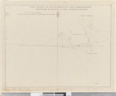 Pagina 38b Het spoor van het schip Perseverance van Zijne Majesteit tussen Rutland en de Cinque-eilanden door Unknown artist