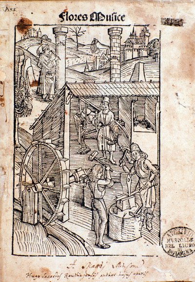 Pagina uit Flore musices, studie over gregoriaanse zang door Hugo von Reutlingen door Unknown artist