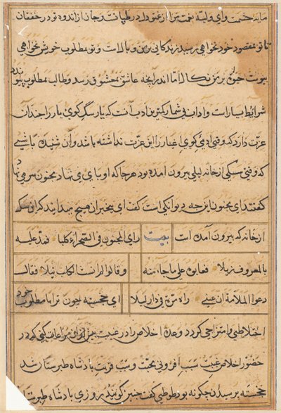 Pagina uit Verhalen van een Papegaai (Tuti-nama): tekstpagina door Unknown artist