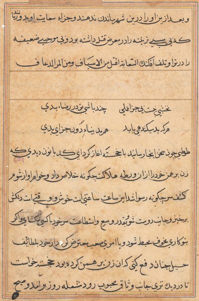 Pagina uit Verhalen van een Papegaai (Tuti-nama): tekstpagina door Unknown artist