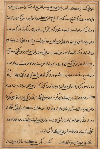 Pagina uit Verhalen van een Papegaai (Tuti-nama): tekstpagina door Unknown artist