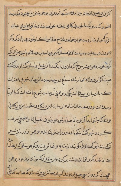 Pagina uit Verhalen van een Papegaai (Tuti-nama): tekstpagina door Unknown artist