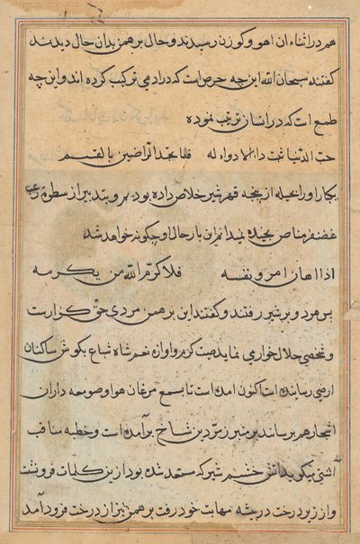 Pagina uit Verhalen van een Papegaai (Tuti-nama): tekstpagina door Unknown artist