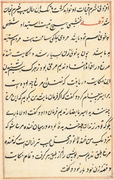 Pagina uit Verhalen van een Papegaai (Tuti-nama): tekstpagina door Unknown artist
