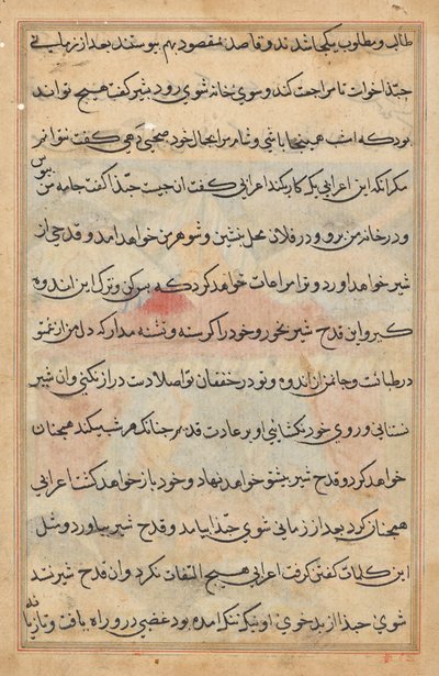 Pagina uit Verhalen van een Papegaai (Tuti-nama): tekstpagina door Unknown artist