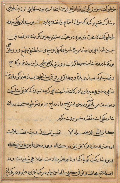 Pagina uit Verhalen van een Papegaai (Tuti-nama): tekstpagina door Unknown artist