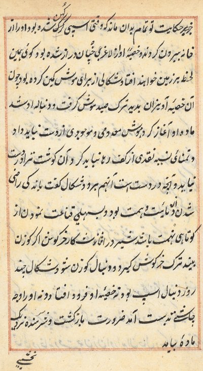 Pagina uit Verhalen van een Papegaai (Tuti-nama): tekstpagina door Unknown artist