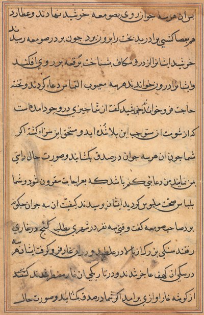 Pagina uit Verhalen van een Papegaai (Tuti-nama): tekstpagina door Unknown artist