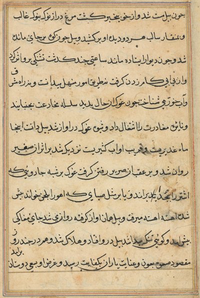 Pagina uit Verhalen van een Papegaai (Tuti-nama): tekstpagina door Unknown artist