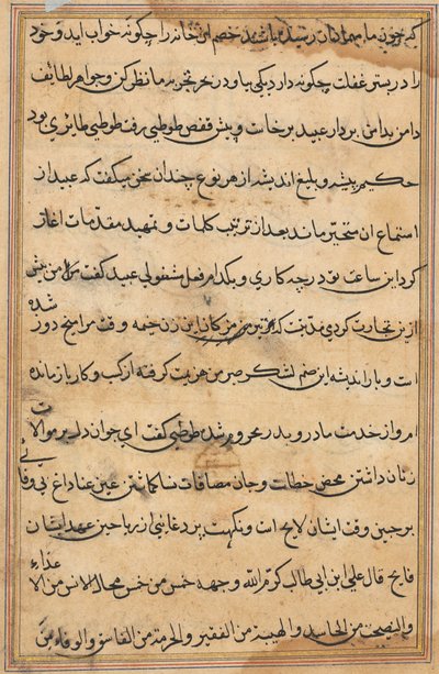 Pagina uit Verhalen van een Papegaai (Tuti-nama): tekstpagina door Unknown artist