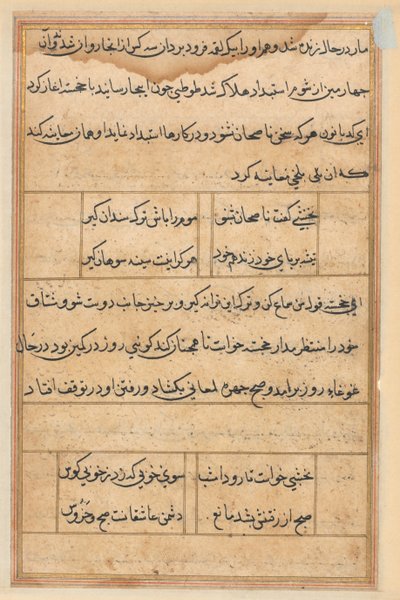 Pagina uit Verhalen van een Papegaai (Tuti-nama): tekstpagina door Unknown artist