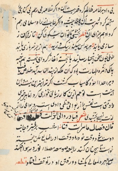 Pagina uit Verhalen van een papegaai (Tuti-nama): tekstpagina door Unknown artist