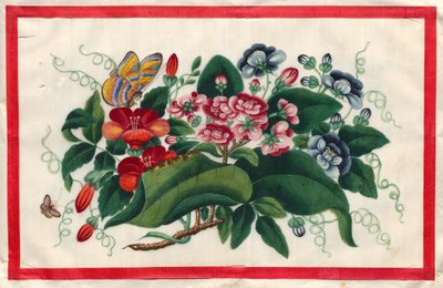 Schilderij Vijf uit het Geïllustreerde Boek van Bloemen en Vlinders door Unknown artist