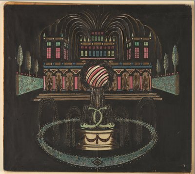 Paleis en Fontein door Unknown artist