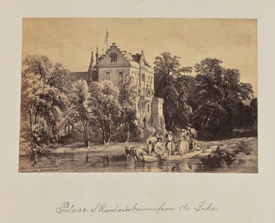 Paleis van Reinhardsbrunn - vanaf het meer. door Unknown artist