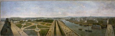 Panorama van Parijs vanaf het dak van het Pavillon de Flore in de Tuilerieën, ca. 1833 door Unknown artist