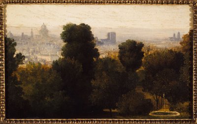 Parijs gezien vanaf de hoogten van Belleville; circa 1840, huidige 19e arrondissement, in 1840 door Unknown artist