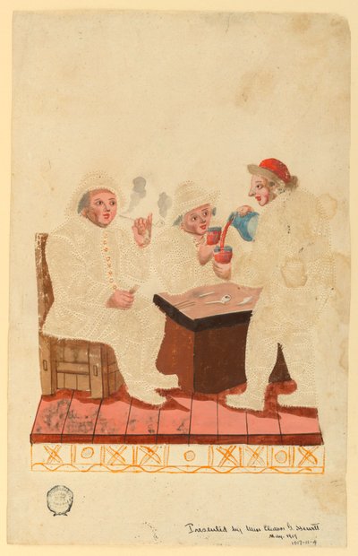 Boeren in een cabaret door Unknown artist
