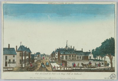 Kijkdoos, Vuë du Canal de Delft à la Haye Ville de Hollande, 16 door Unknown artist